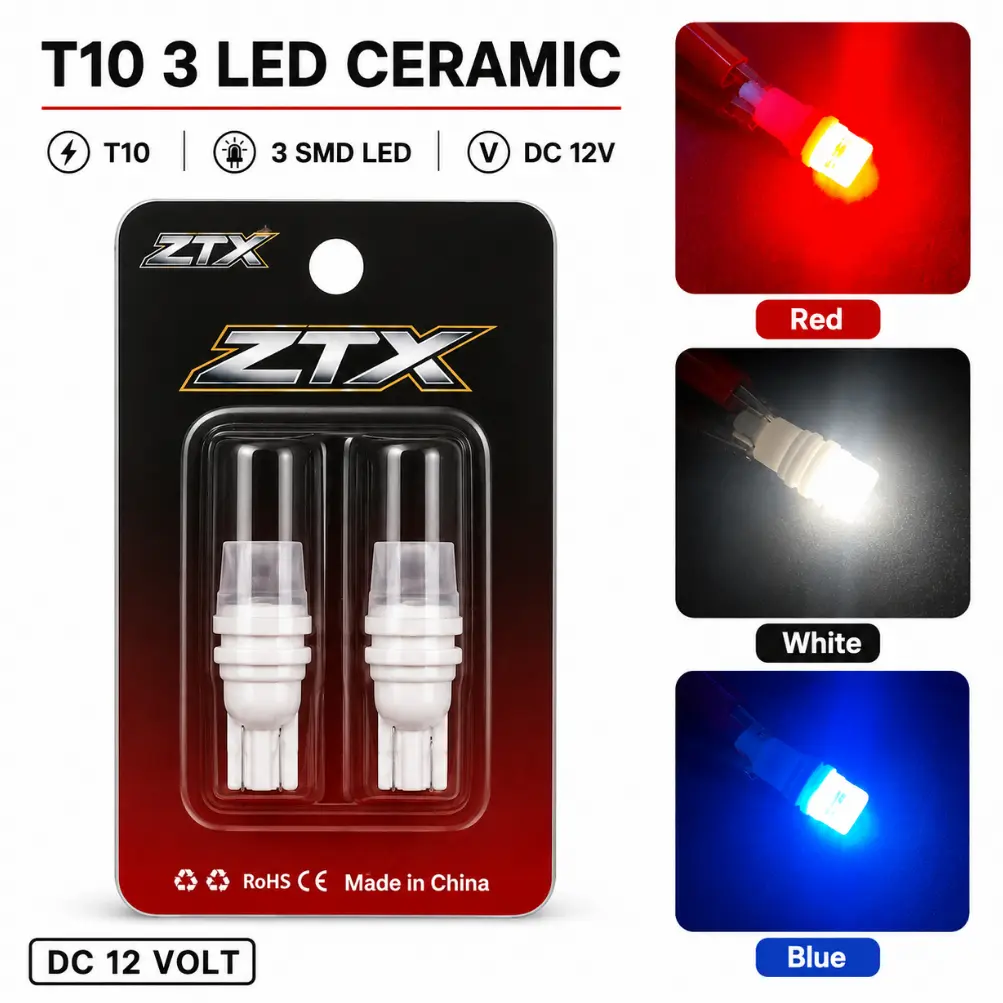 Lampu Led sein senja T10 3 SMD Ceramic Bahan  Anti Panas Senja Crystal Untuk Motor Mobil