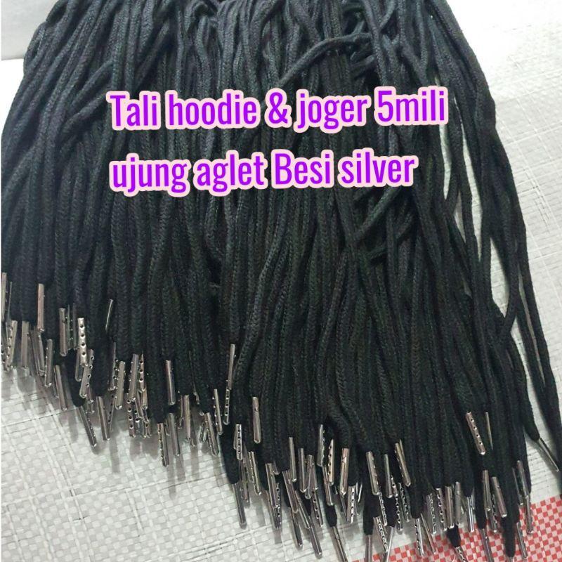 TALI HOODIE&JOGER 5MILI UJUNG BESI SILVER KUALITAS PREMIUM PANJANG 120CM 0