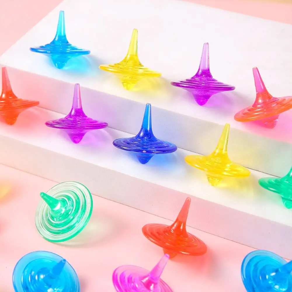 Mini Colorful Gyro Educational Handmade Rotating Gyroscope Montessori Safety Spinning Top Boys