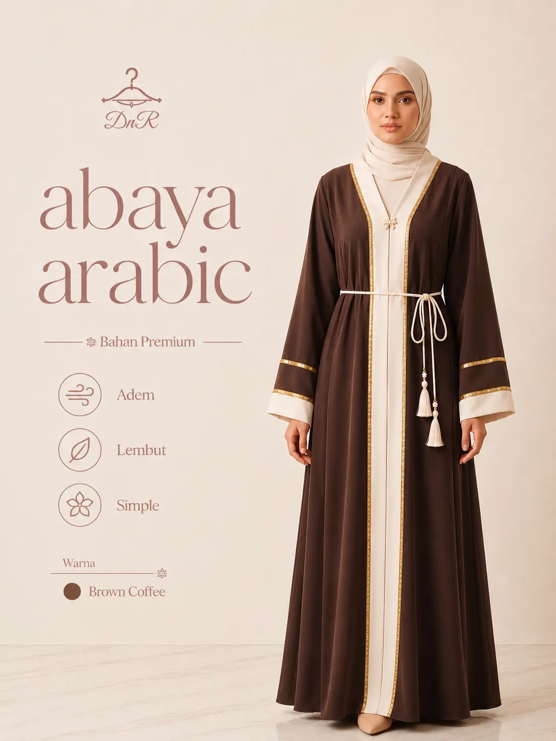 Abaya Arabic Terbaru Lebaran Syar'i Sabrina Anti UV Gamis Umroh Mewah Muslim Dewasa