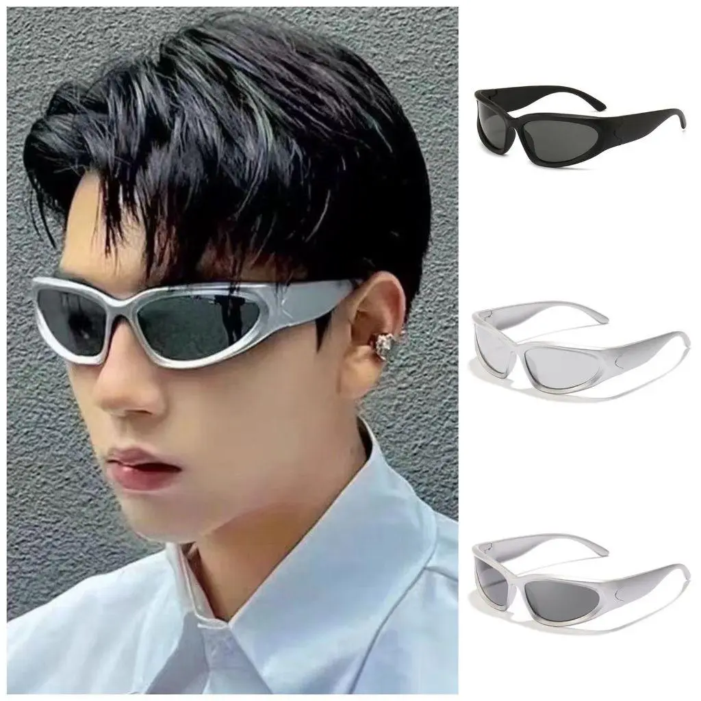 GS Kacamata teampunk Hitam Bersepeda Cyberpunk Hip Hop Punk Gaya Retro Eropa Olahraga Wanita Dan Pria K30 T301