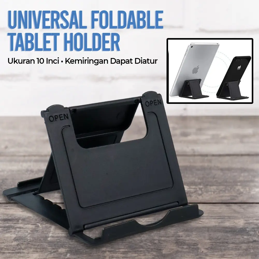 Holder Tablet Meja Lipat Foldable Plastik ABS