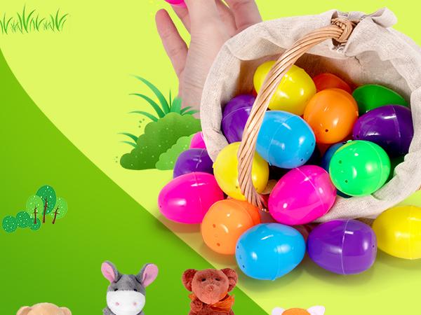 Product Introduction of 24 PCS Prefilled Easter Eggs Filled with Mini Plush Toy for Kids Toddler Easter Basket Stuffers Fillers ,Kids Easter Classroom Prize,Easter Party Favor Favor,Eggs for Easter Egg Hun Gift Multicolor 0