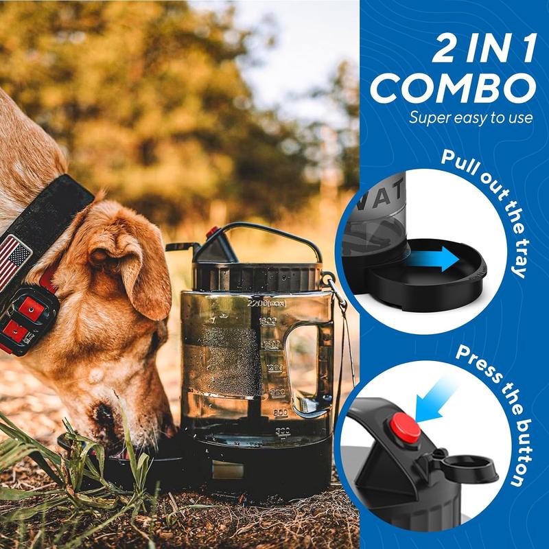 Product Introduction of Large Dogs Water Bowl Dispenser, Walking, Camping, Hiking, Portable, Sturdy, 2 in 1 combo pet travel 3