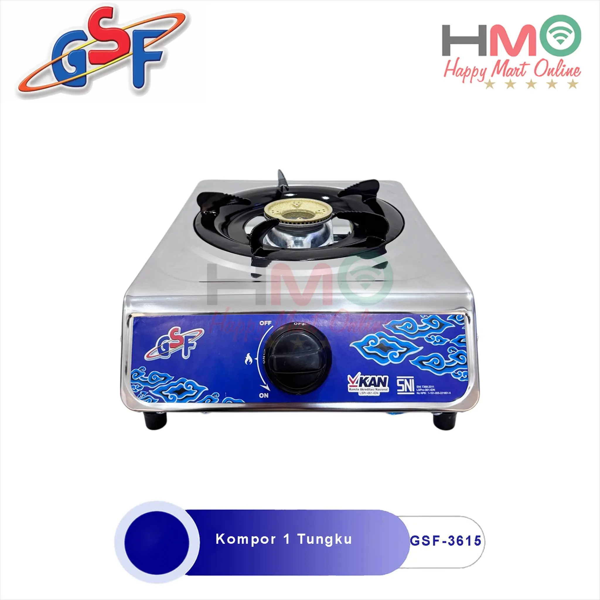 GSF Kompor Gas 1 Tungku Stainless Steel Anti Karat Murah Berkualitas GSF 3615