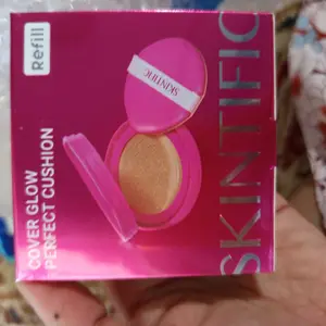 【Refill 】SKINTIFIC Cover Glow Perfect Cushionl | Poreless Full Coverage Foundation BB CC Cushion | Oil Control, Waterproof, Sweatproof, Flawless Makeup Bedak Padat untuk Kulit Berminyak & Kering Wajah
