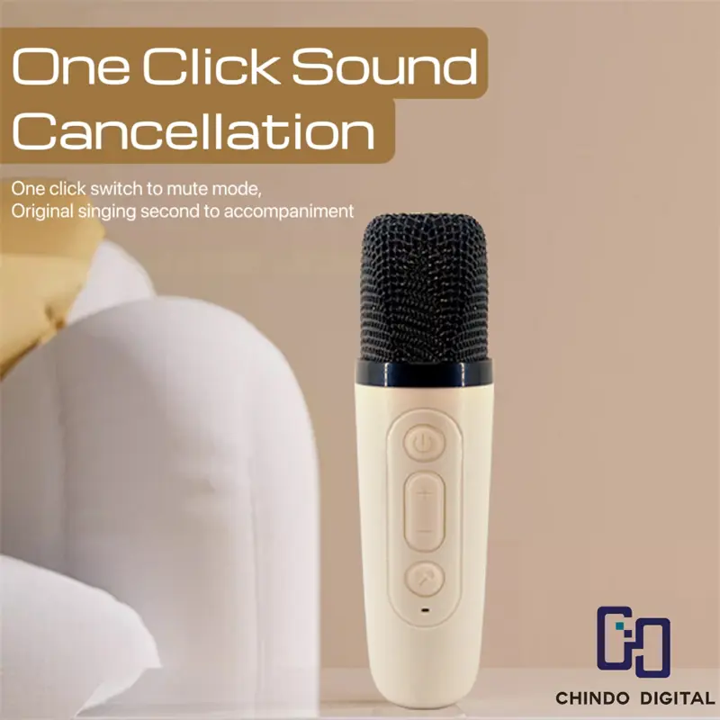 【Kkimi Lndonesia】K12 Mikrofon Bluetooth Speaker Karaoke Mikrofon Mini Portabel Dengan Rgb Cahaya Led 3