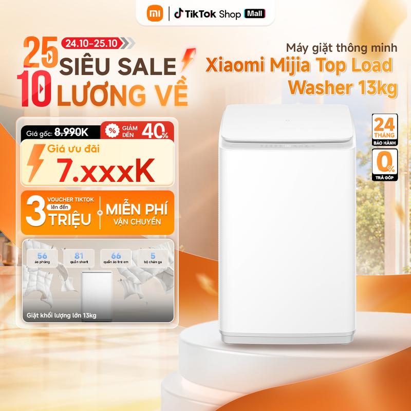 Máy giặt thông minh XIAOMI Mijia Top Load Washer cửa trên 13g | Lồng giặt siêu lớn | Điều khiển cảm ứng | Kết nối app thông minh