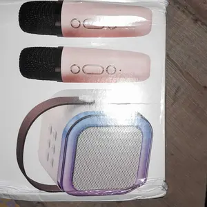 Speaker Karaoke Mini K1 Bluetooth Set Premium Mic K1 Lengkap Speaker Bluetooth Mikrofon Nirkabel Baterai Kuat 5000mAh Membran Bergetar 57mm Eliminasi Akustik Audio Hi-Res Nirkabel Kompatibel Semua Ponsel