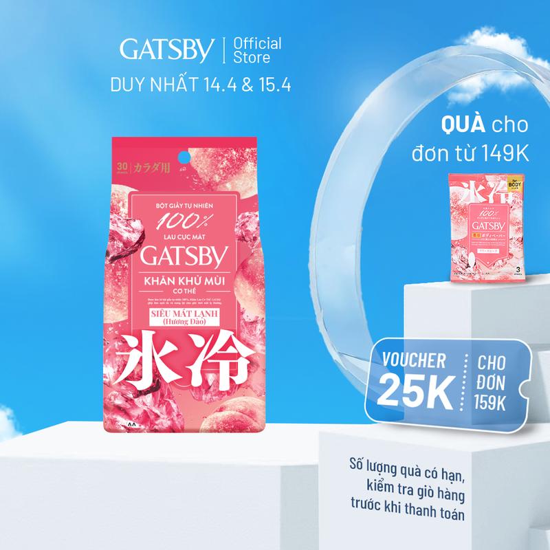 Khăn Khử Mùi Cơ Thể SIÊU MÁT LẠNH ICE-TYPE DEODORANT BODY WIPES FREEZE PEACH U Sạch Da và Mồ Hôi - Hương Đào