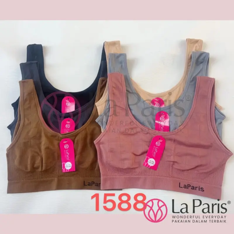 Miniset Bra Rajut Polos Tanpa Busa Miniset Rajut Sport Bra Spandex Halus Lembut Adem Miniset Impor La Paris S017 S018 526 529 3