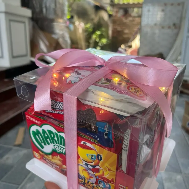 Hộp bánh kẹo mica size nhỏ tặng người thân yêu dịp sinh nhật lễ tết, ngày kỉ niệm ( shop tặng đèn nháy và thiệp ạ) 5