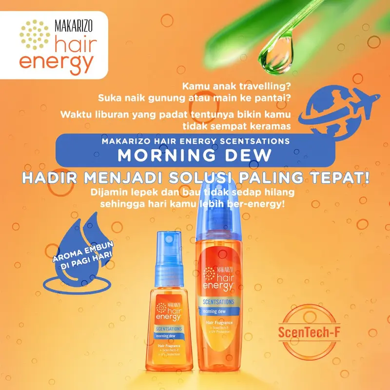 Makarizo Hair Energy Scentsations Hair Fragrance Morning Dew 100 mL Parfum Rambut / Perfume / Wangi 2