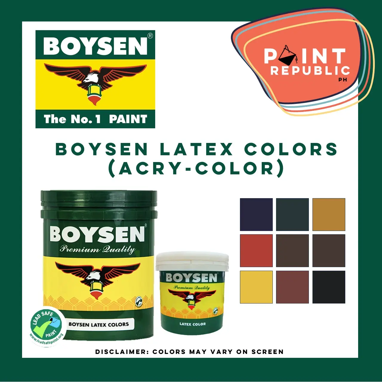 BOYSEN Latex Colors (Acry-color) - Liter and 1/4L Size for Water-based Paints