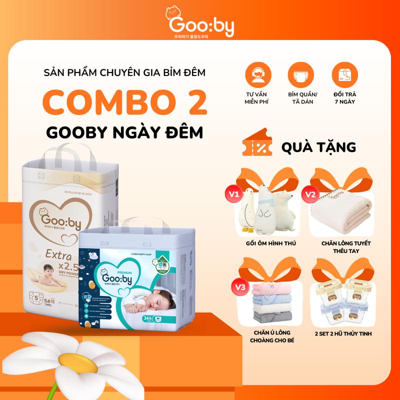   ĐẶC BIỆT  Combo 2  Tã Bỉm Gooby Ngày Đêm mềm mại an toàn siêu thấm hút size NB S M L XL XXL XXXL cho bé từ 4kg - 35kg 
