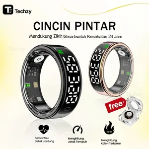 Techzy SR08 Smart Ring Cincin Pintar Pemantau Kesehatan 24 Jam For Men Women Health Tracker Bluetooth Ssmart Ring Heart Rate Sleep monitor blood oxygen steps finger for ios android