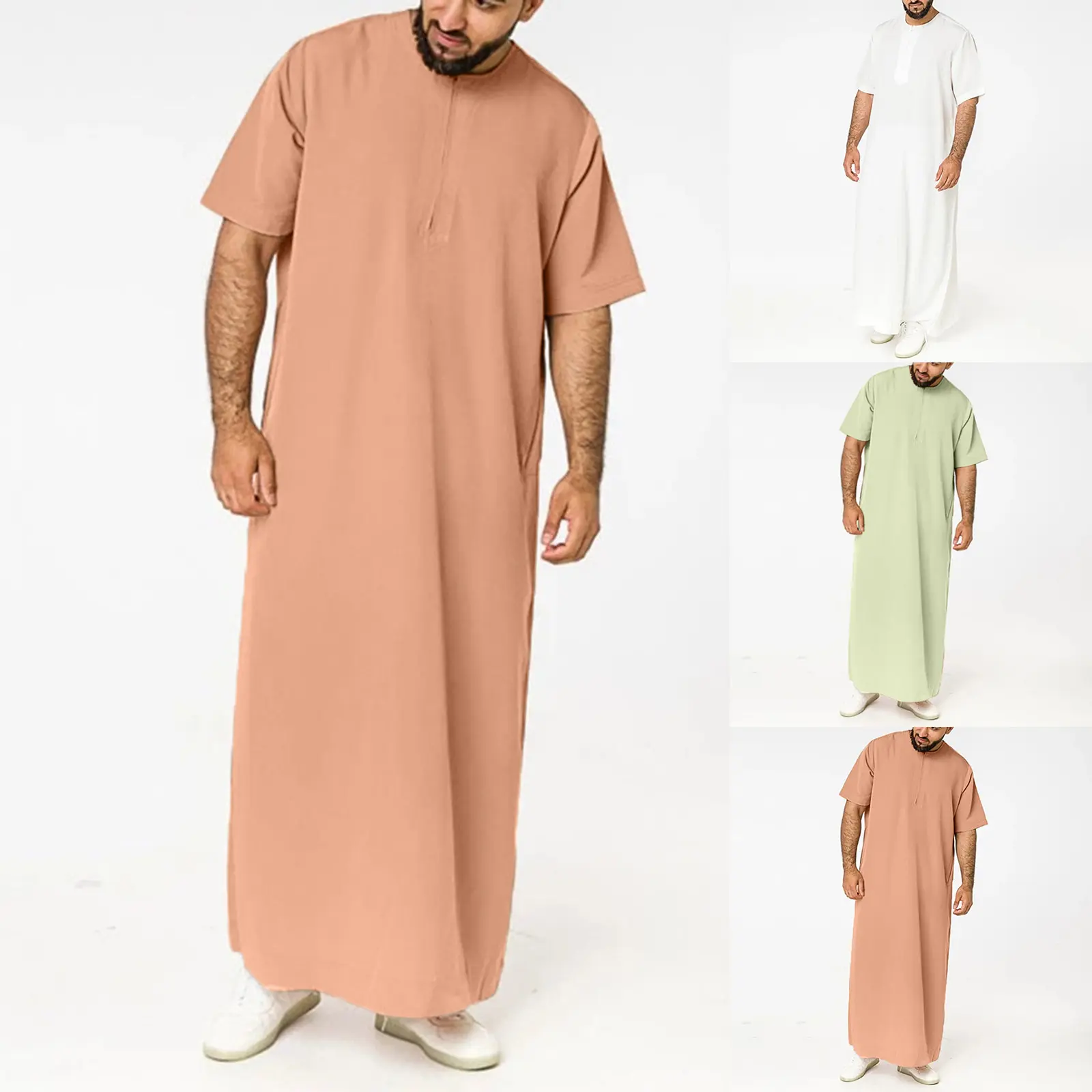 [Duke]] Middle East Arab Dubai Malaysia Men's Shirt Zipper Robe