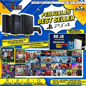 SONY PlayStation 4 PS4 FAT / Slim / PRO 1TB Garansi 1 Bulan Bonus Full Game Online & Offline Wireless Gamepad Joystick