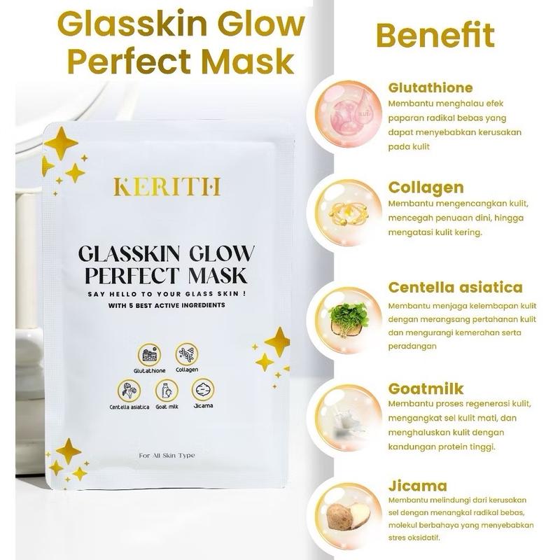 ￼Glasskin Glow Perfect Mask by Kerith masker tone up pencerah wajah menghaluskan Wash Off Mask 1