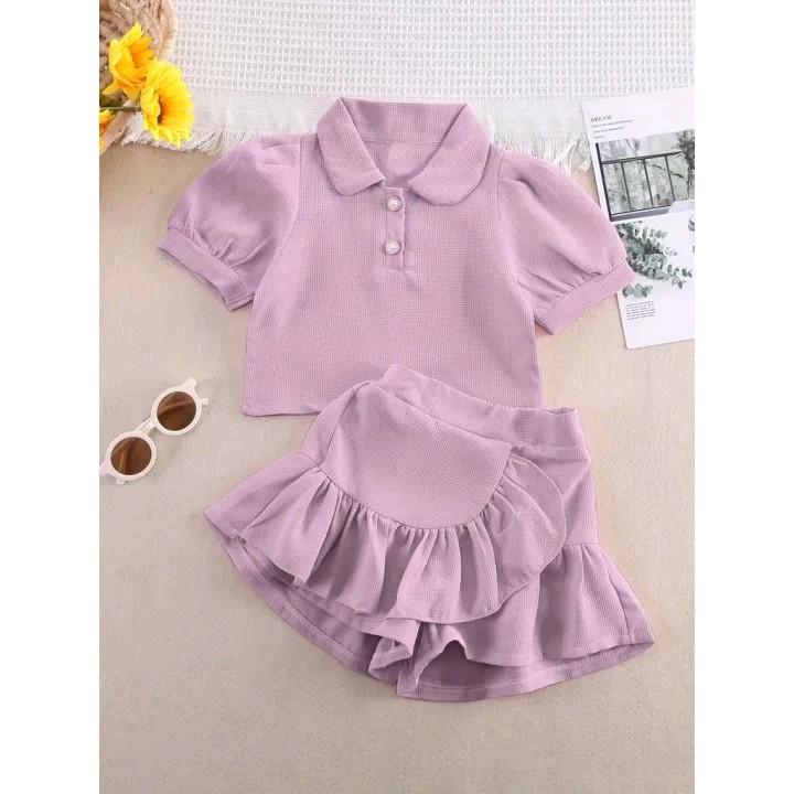CF - SETELAN ANAK PEREMPUAN ATASAN DAN ROK CELANA LUCU / SET ANAK KIKU KOREAN STYLE baju anak perempuan 8