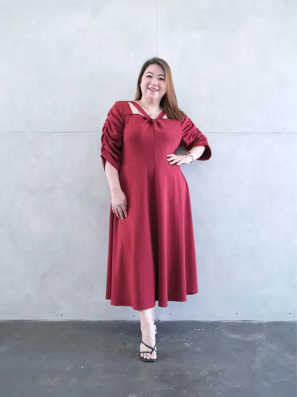 Madame Bigsize Code 1000 Dress Scuba Panjang Smoke Jumbo Plus Size Wanita 5