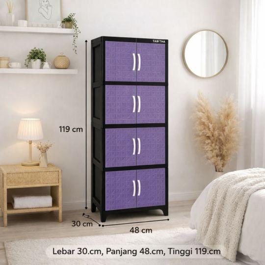 Tabitha Lemari Small Maestro Susun 4 Lemari Pakaian Susun Lemari Plastik Lemari Penyimpanan Serbaguna