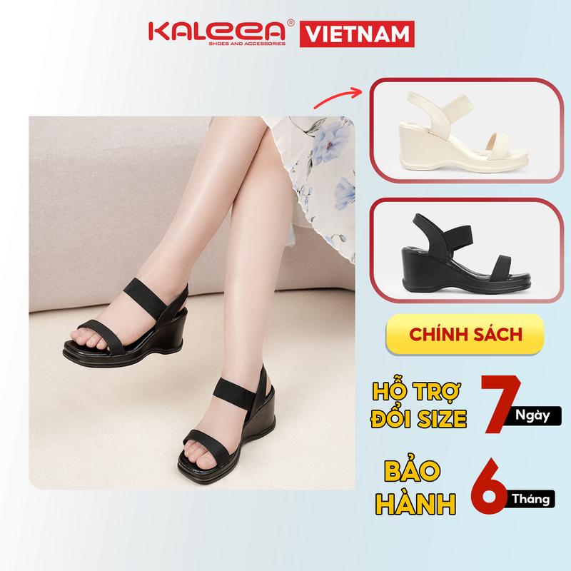 KALEEA G18 - Giày Cao Gót Đế Xuồng Quai Chun Đi Êm Hack Dáng Độn Cao 7P