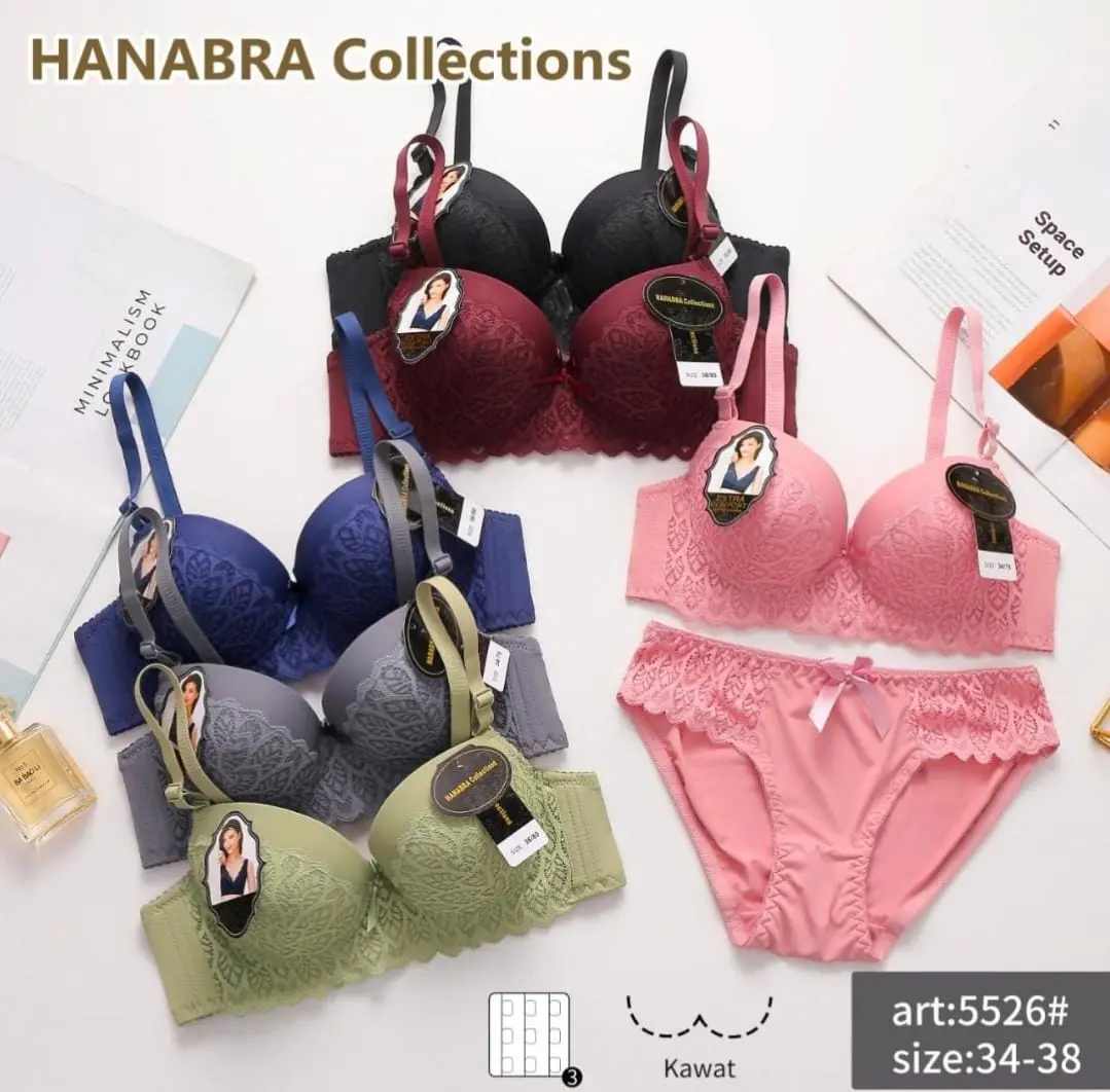 Setelan Bra Cup B Busa Tipis / Kawat / Art 5525 - Dibaliyo