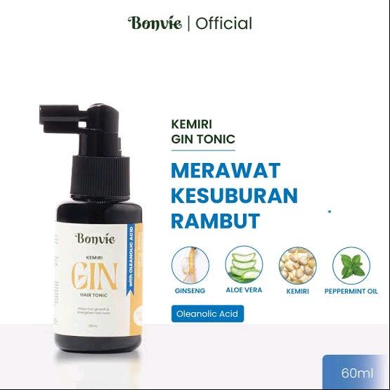 bonvie 60ml hair tonic gin anti hairfall merawat kesuburan rambut pria/wanita 0