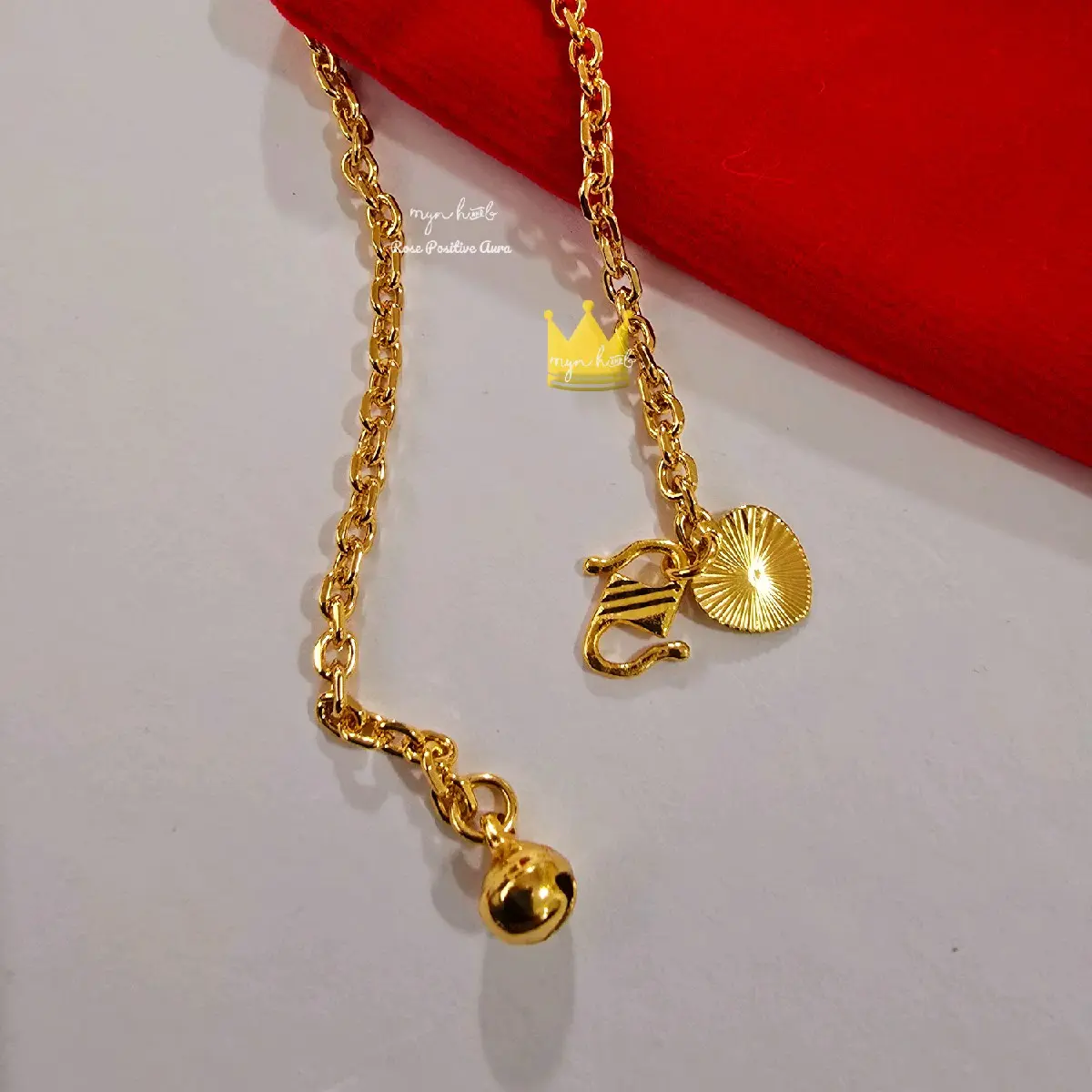 (BANGKOK GOLD) SAUH MINI 0.3CMW WIDTH. SIZE FROM 12CM(BABY)  TO 22CM(ADULT) anthony edwards bracelet stack