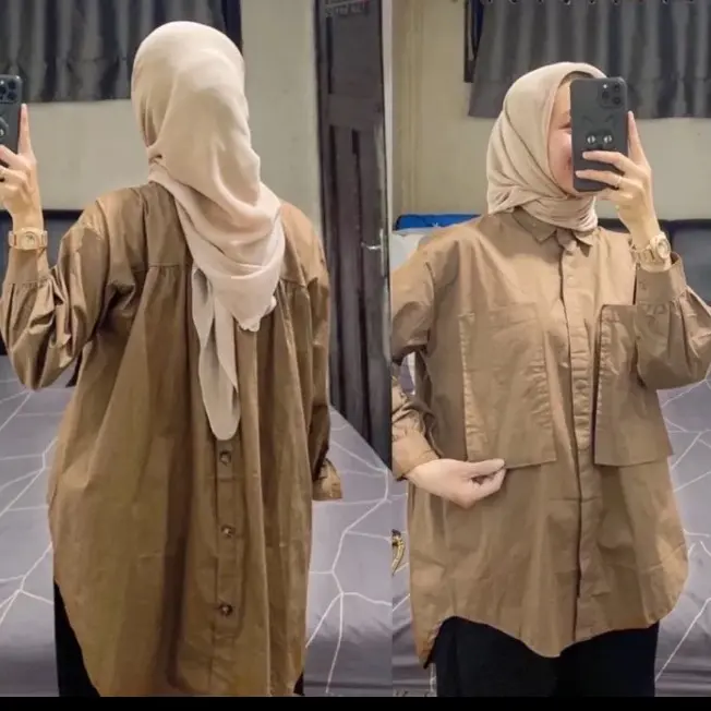 LORA TOP / KEMEJA ATASAN WANITA BAJU BLOUSE WANITA POCKET FULL KANCING AKTIF BUSUI FRIENDLY