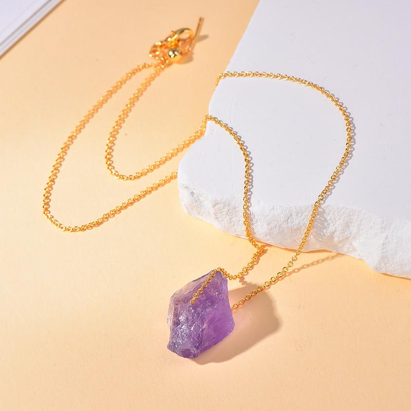 Vòng Cổ Mặt Dây Chuyền Pha Lê amethyst, Chất Liệu Pha Lê Tự Nhiên, Dành Cho Nữ, Đẹp Và Thanh Lịch 2