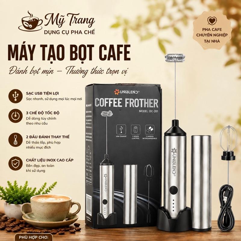 Máy tạo bọt cafe, đánh trứng cao cấp UNI DC-201 với 2 đầu đánh 3 mức độ siêu…