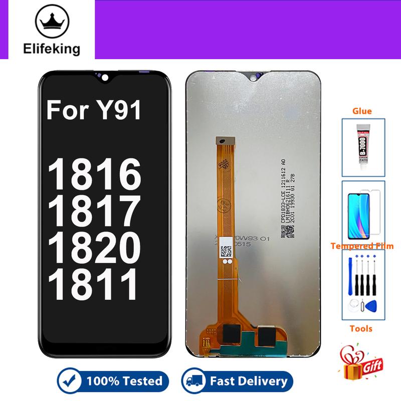 Màn hình LCD, dành cho VIVO Y91, Bộ số hóa màn hình cảm ứng thay thế, Tương thích với số hóa màn hình 1815 và 1817, LCD 1820 1811