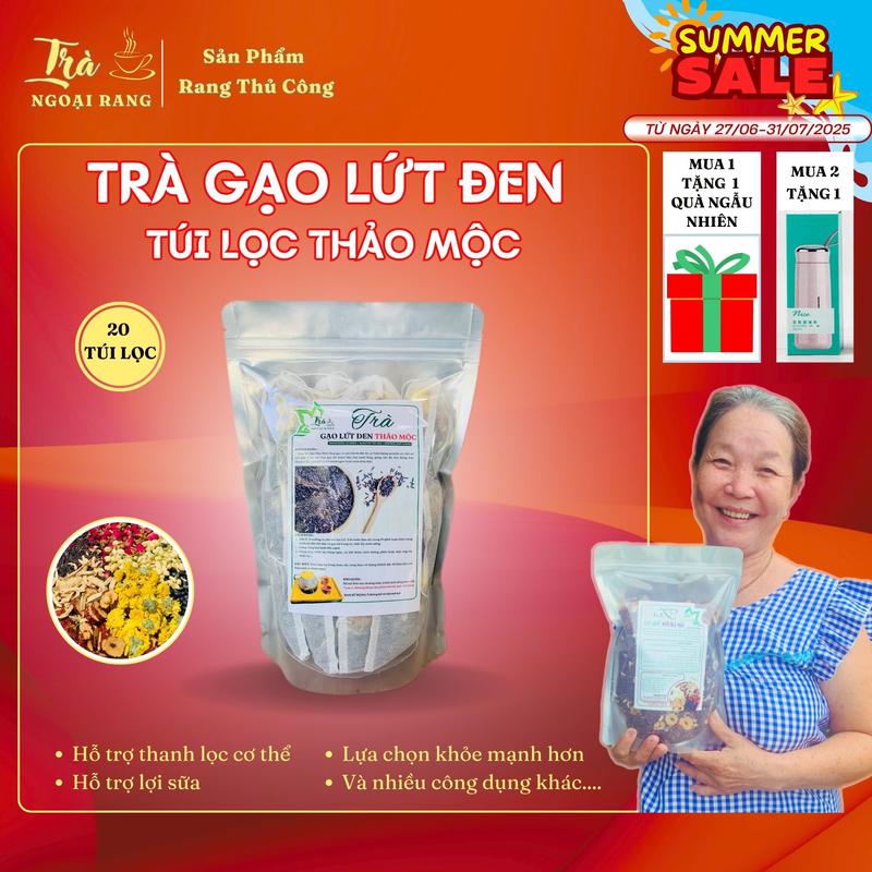  Trà Gạo Lứt Đen Rang Tay 7 Vị Thảo Mộc  20 túi lọc  Trà Ngoại Rang Nước Trà Tea Chè 