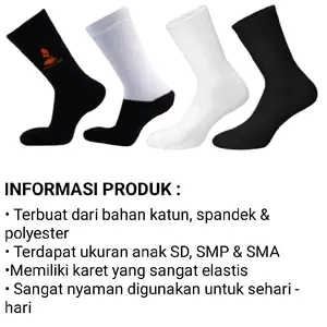 MURAH Kaus kaki anak sekolah SD SMP SMA kaus kaki Hitam putih putih pramuka hitam polos
