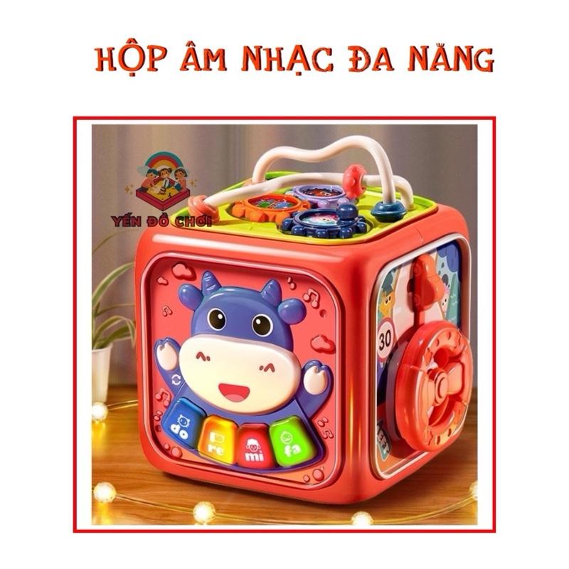  Tặng pin Đồ chơi Hộp âm nhạc đa năng cho bé có 6 mặt đàn nhạc  thả hình phát nhạc được tặng kèm pin 