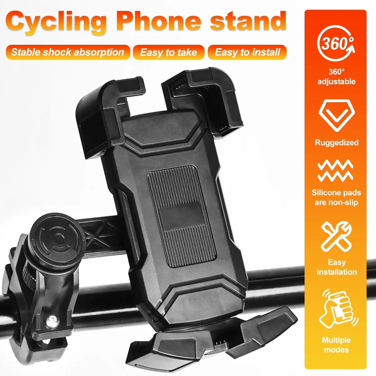 X-TIGER Cycling Phone Holder ABS Material 360° Arbitrary Rotation Bicycle Holder Outdoor Cycling