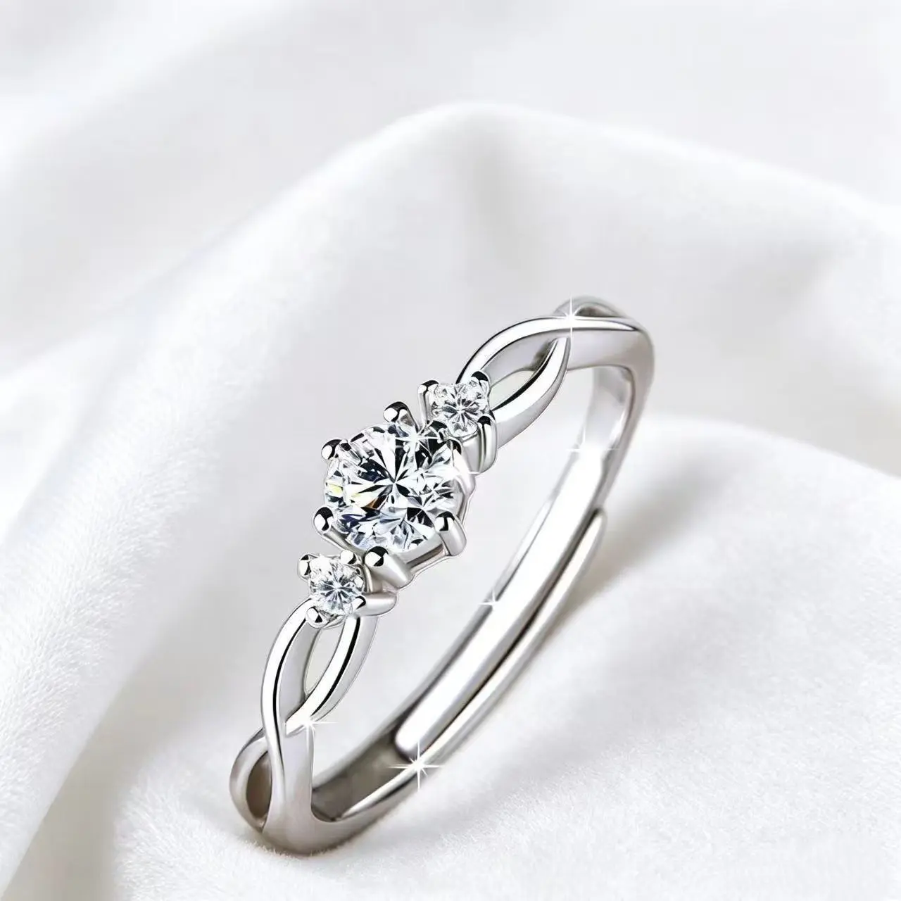 XP Cincin wanita ，Cincin Permata Moissanite，Cincin pasangan，Penyesuaian pembukaan