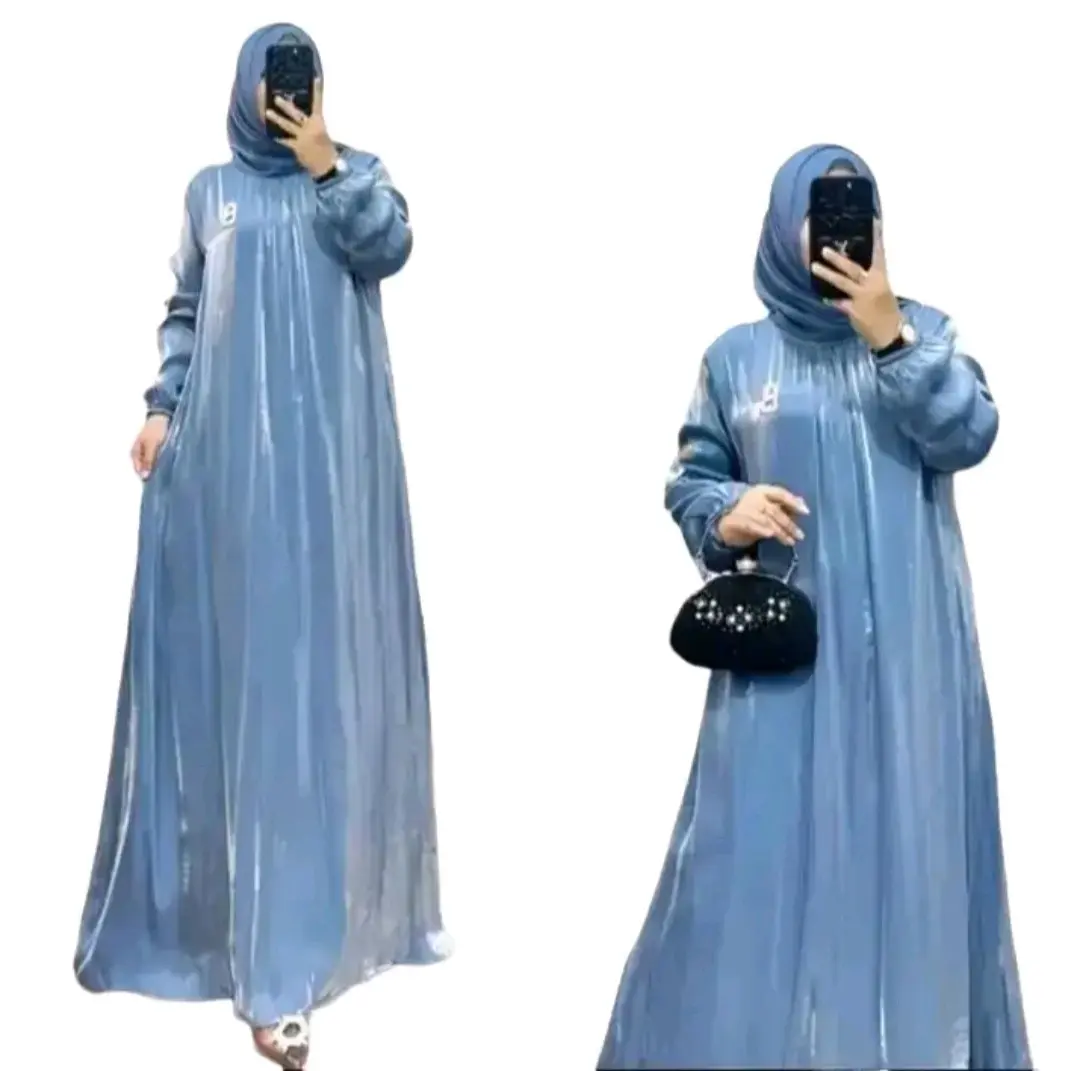 GAMIS SHIMMER SILK JUMBO TERBARU SET HIJAB PREMIUM ELISA DRESS GAMIS SHIMMER CRANDENZA SIL PREMIUM ELEGAN COCOK UNTUK LEBARAN Muslim Panjang Silk Couple Wanita