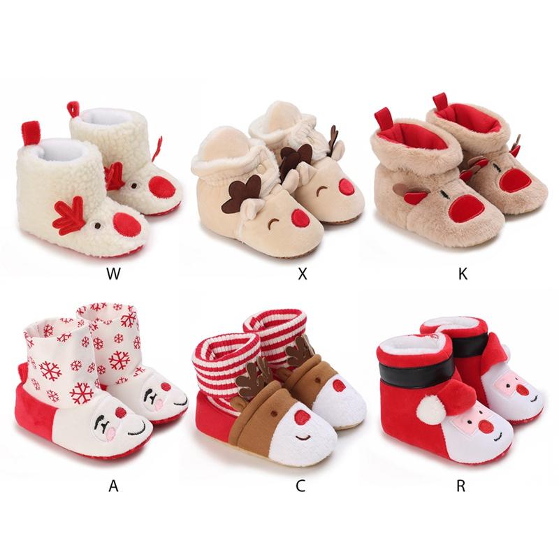 Bốt Đế Chống Trượt Cho Trẻ Sơ Sinh, Bốt Giáng Sinh Mềm Mại Cho Bé, Bốt Mùa Đông Cho Trẻ Sơ Sinh, Giày Tất Thoải Mái Cho Bé Gái Và Bé Trai