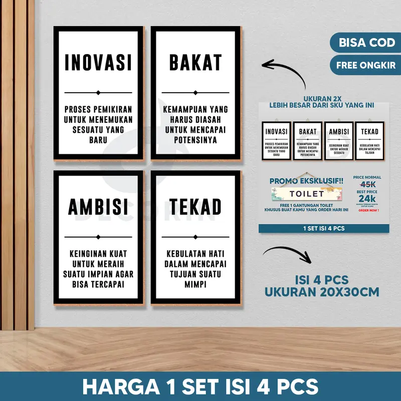 Hiasan Dinding Kata Kata Motivasi Satu Set Ukuran Jumbo - Decorin 1