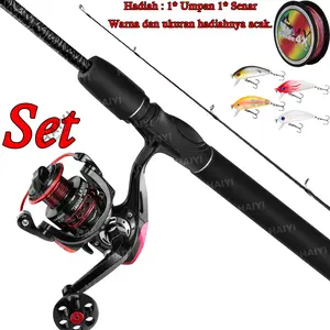 Set Joran Pancing Dan Pemutar Senar Alat pancingan Tongkat Pancing Set Joran Pancing 1.65M/1.8M 2 Bagian Dengan Penggulung Senar Pancing 13BB Alat Pancing Murah Pancing 1 Set Untuk