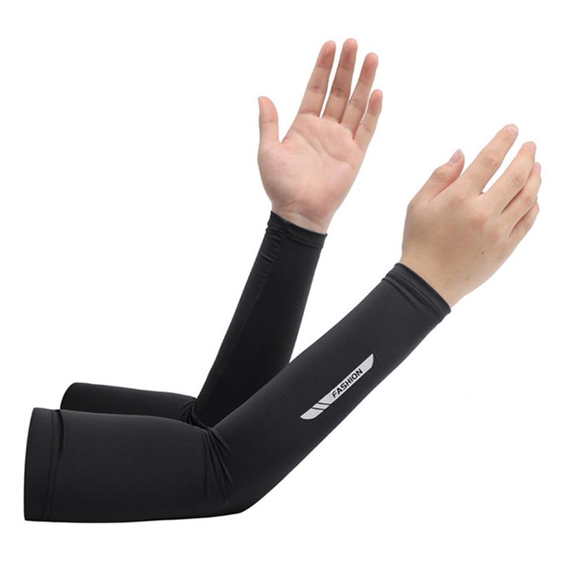 (PURONG) Ice Silk Sports Cycling Arm Sleeves Cover Sun UV Protection ...