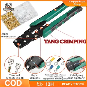 Coppexton Shop Tang Crimping Multifungsi Alat Press Skun Kabel Baja Karbon Tinggi 65# Ergonomis Tahan Lama Rentang 0,6-2,6mm