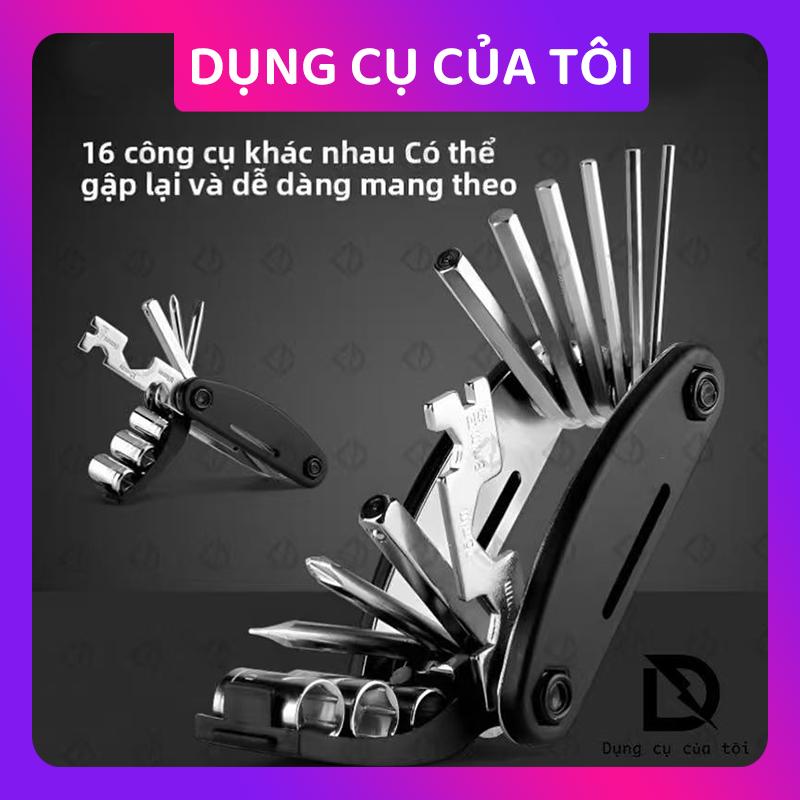  Bộ Lục Giác 16 Chi Tiết Cao Cấp - Dụng Cụ Sửa Xe Đạp Xe Máy Đa Năng Kèm Tua Vít Từ Tính Thép Không Gỉ Siêu Bền 