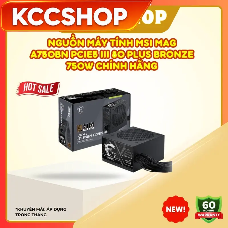 Nguồn máy tính MSI MAG A750BN – 750W – 80 Plus Bronze | Bảo hành 60 tháng | BigBuy360 - bigbuy360.vn Nguồn máy tính MSI MAG A750BN – 750W – 80 Plus Bronze | Bảo hành 60 tháng | BigBuy360 - bigbuy360.vn