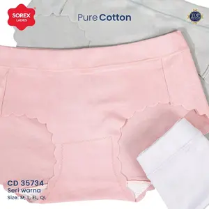 Sorex (3pc, 6pc, 12pc) CD/Celana Dalam Wanita 35734 Seamless Midi Pure Cotton Lembut Elastis