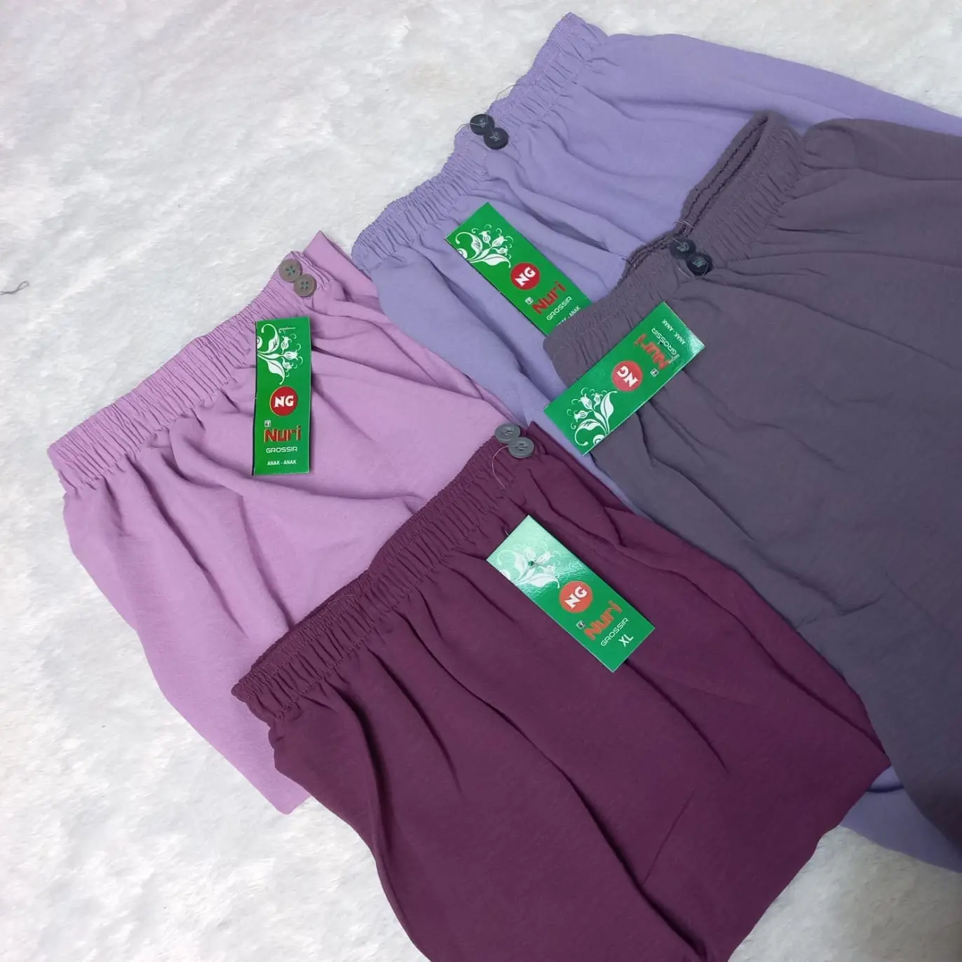 Celana Kulot Crinkle Airflow Fashion Anak Pakaian Perempuan Usia 4-10tahun Model Kancing Depan