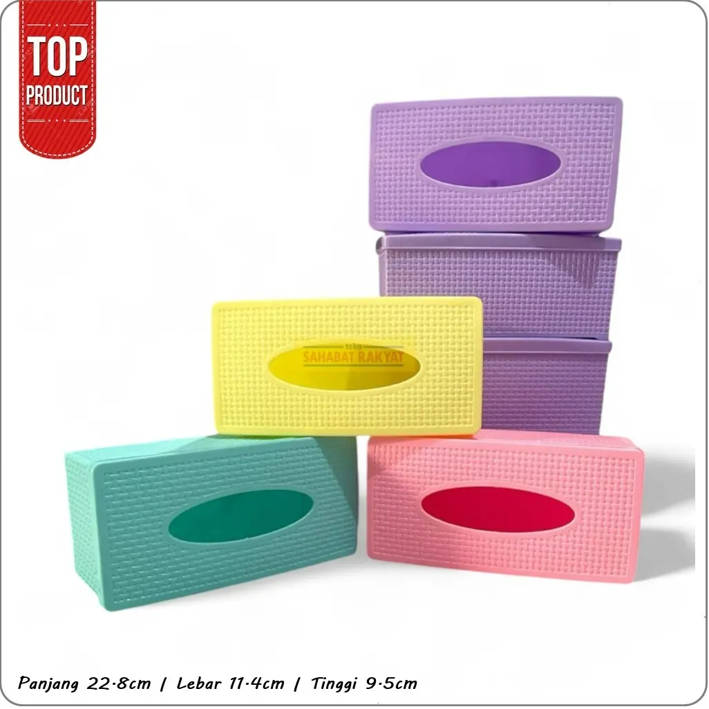 Tempat Tisu Kotak Tisu Motif Anyaman Rotan TAP-028 & Golden Ox.